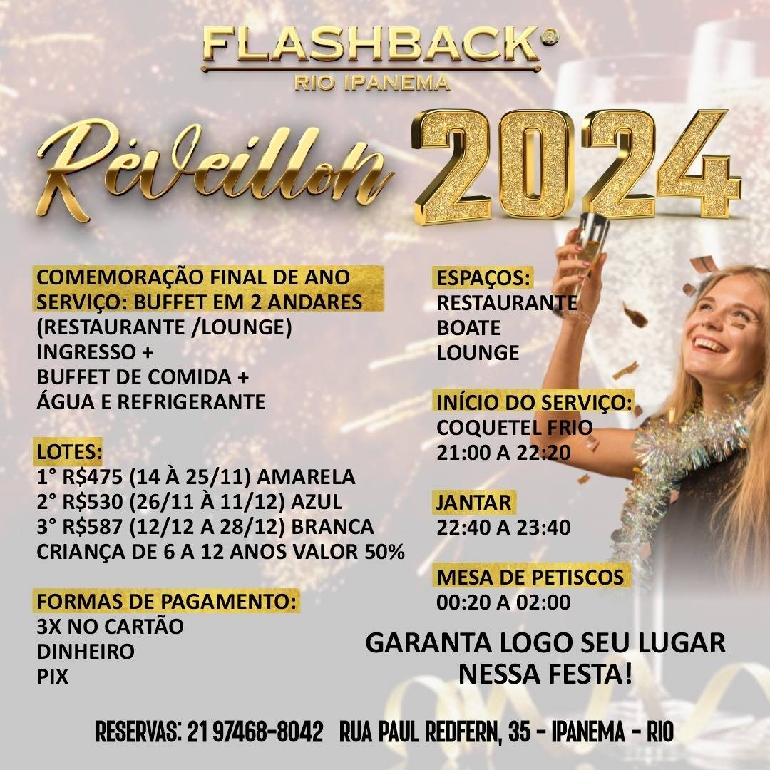 Flashback Rio cardápio