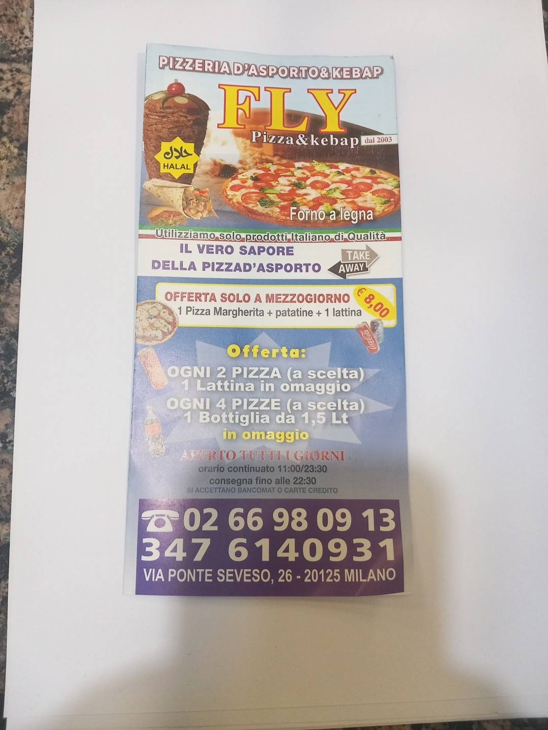 Menu di Fly Pizza & Kebap 