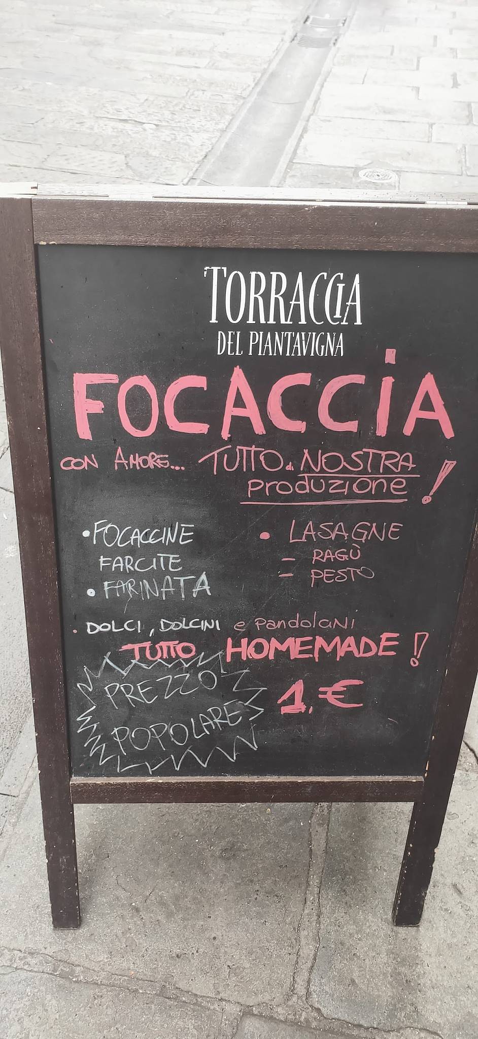Menu di Focaccia-Bar Pan Per Focaccia 