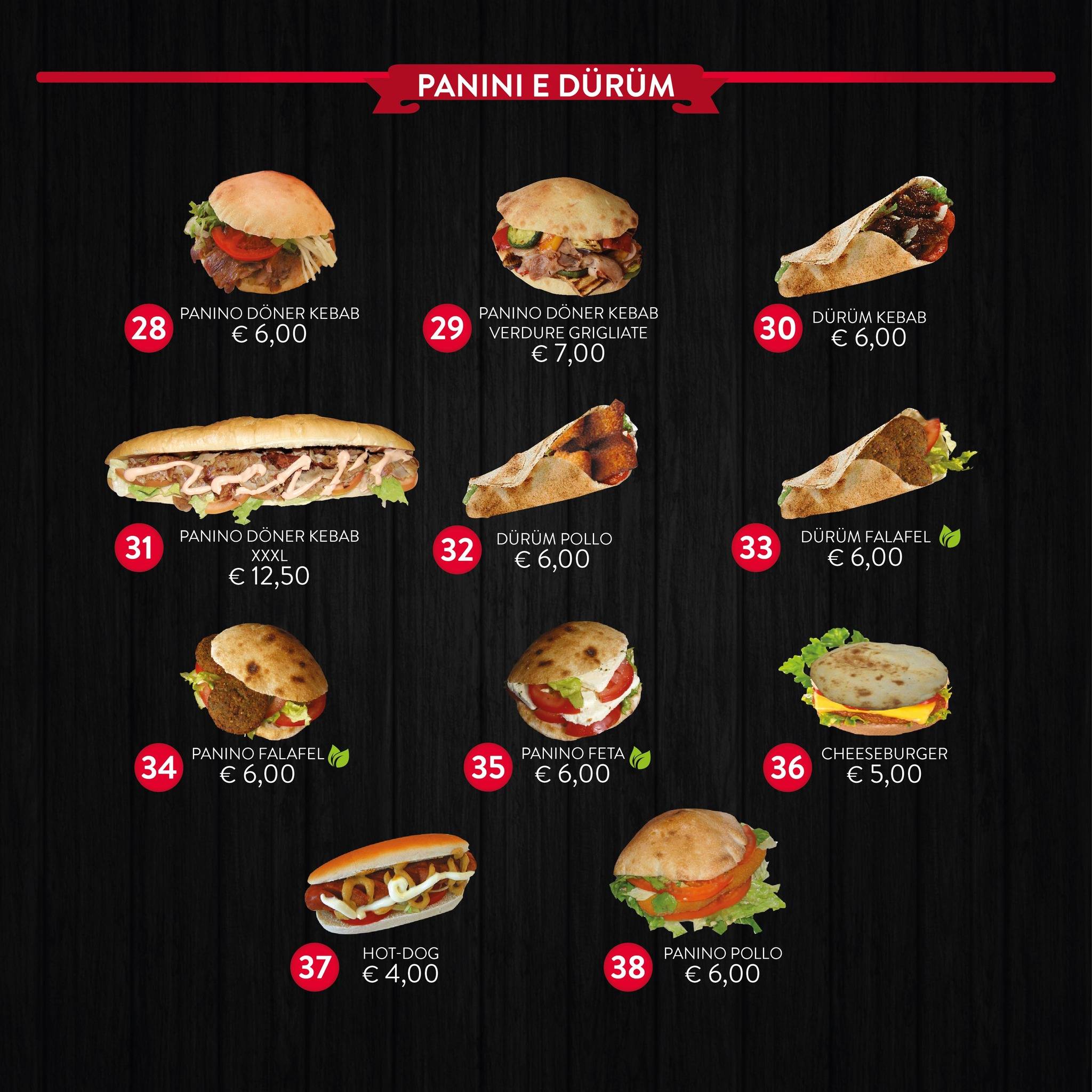 Menu di Foligno kebab 