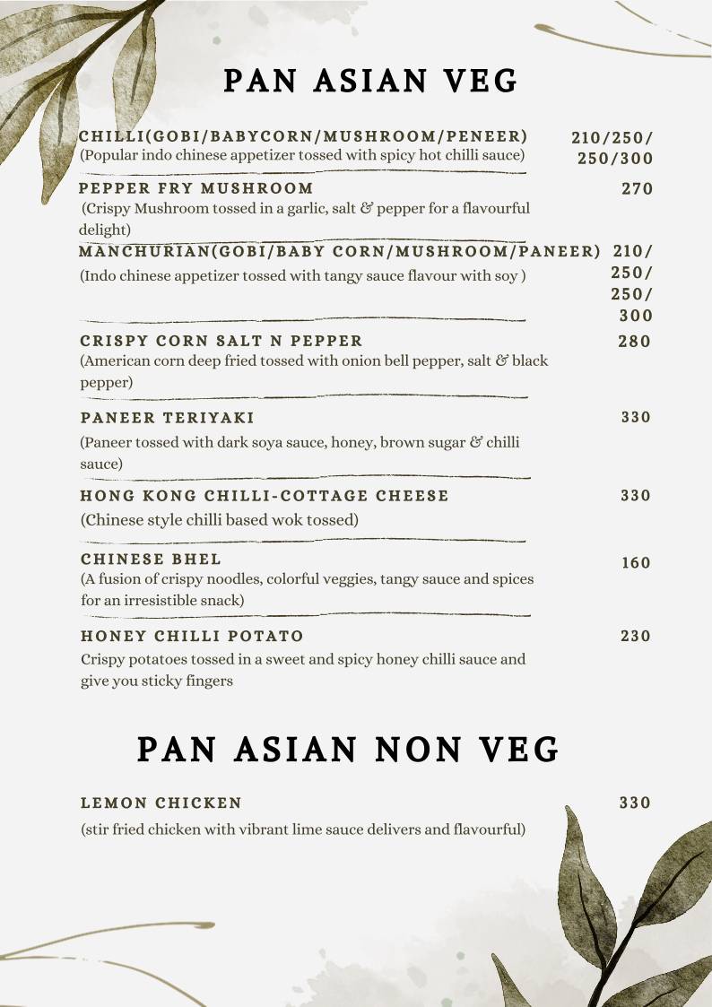 Food Planks menu