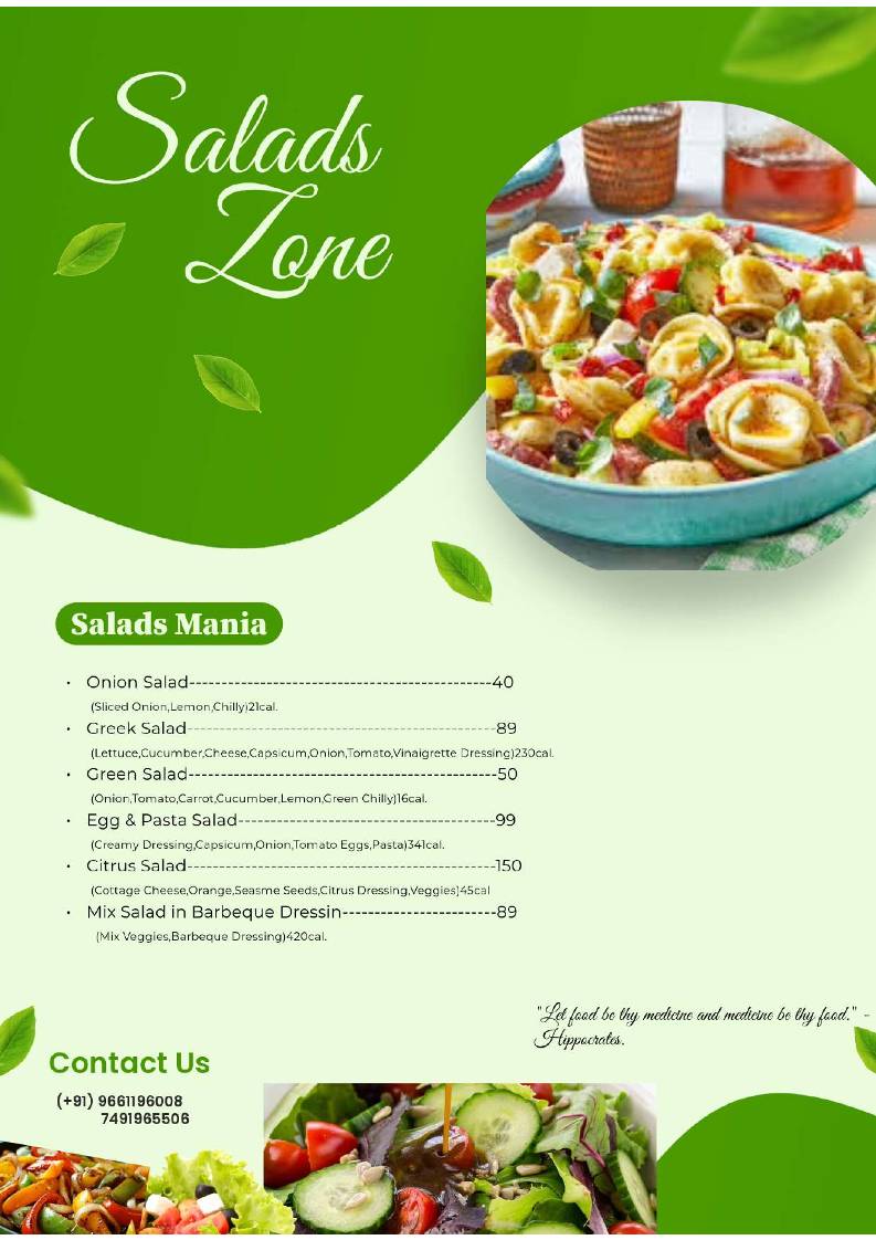 Food Heaven Restaurant menu