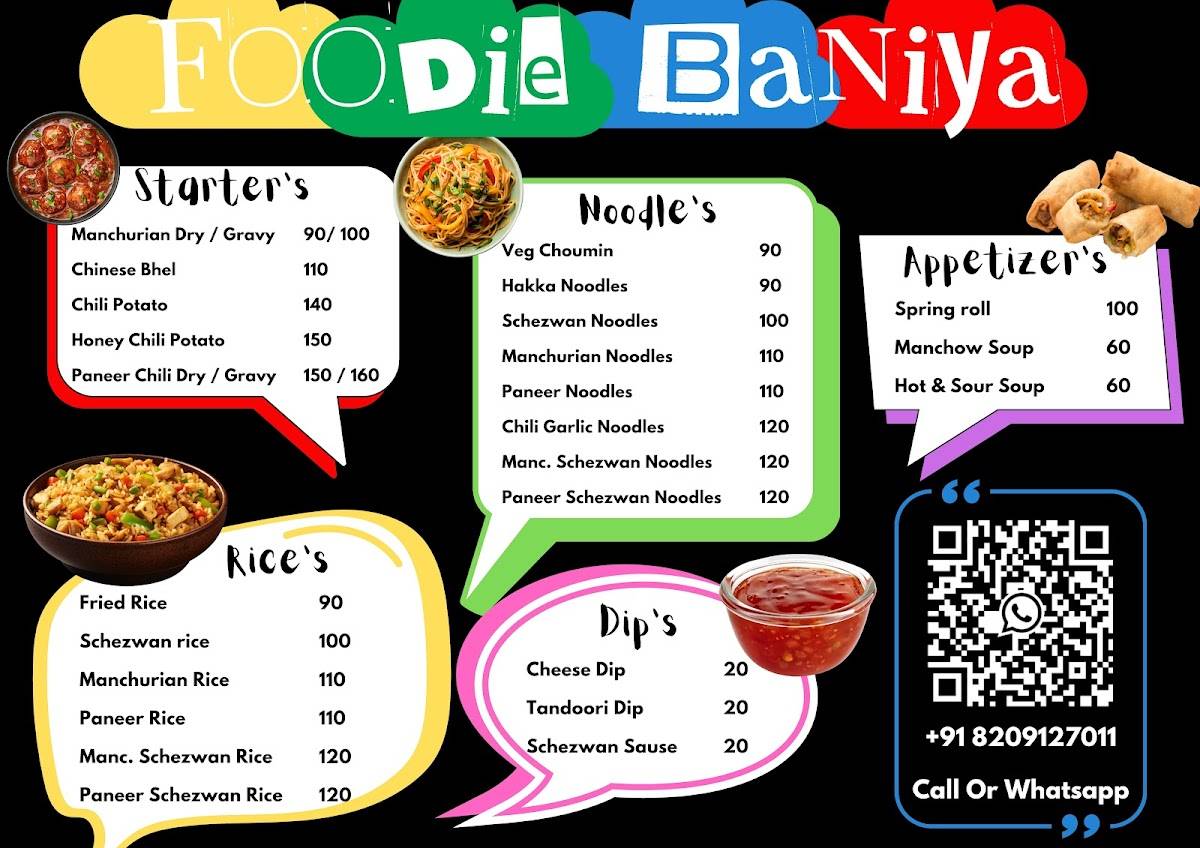 Foodie Baniya. menu