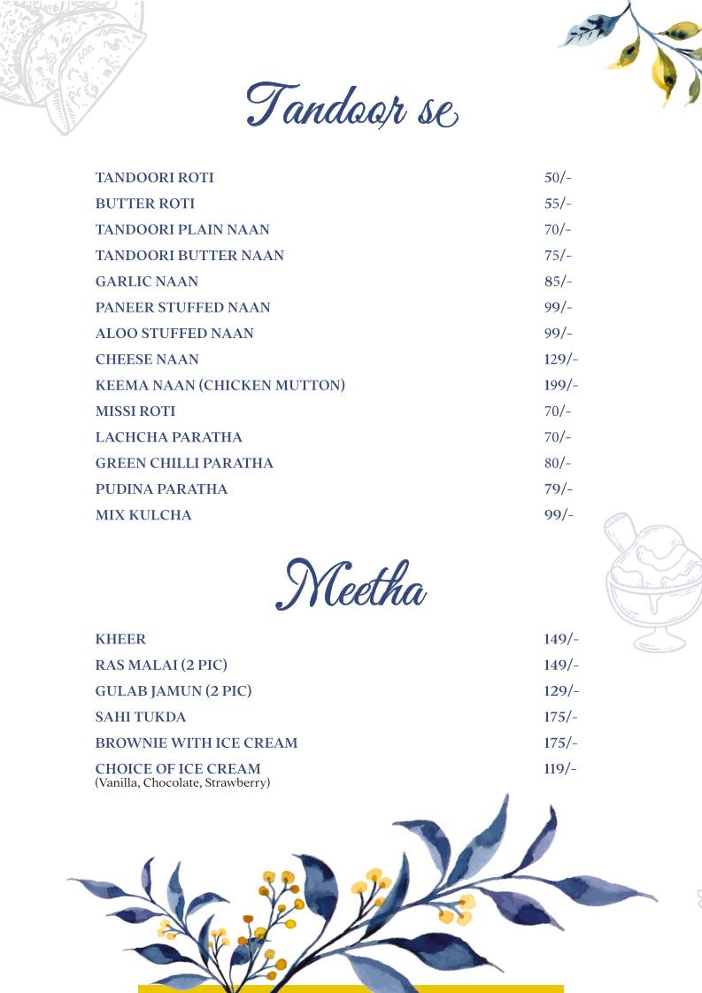 Forest House Cafe menu