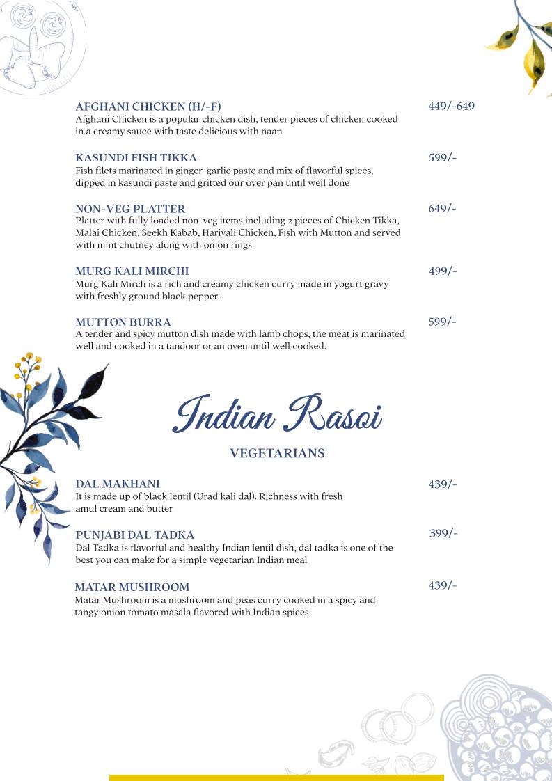 Forest House Cafe menu