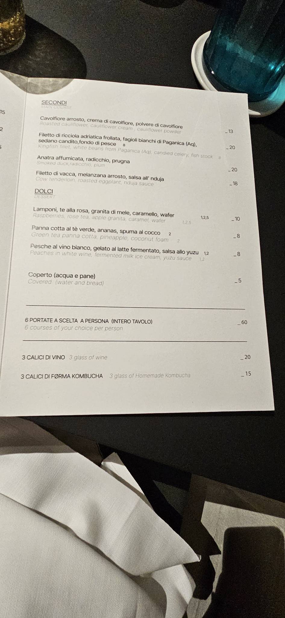 Menu di Førma Contemporary Restaurant 