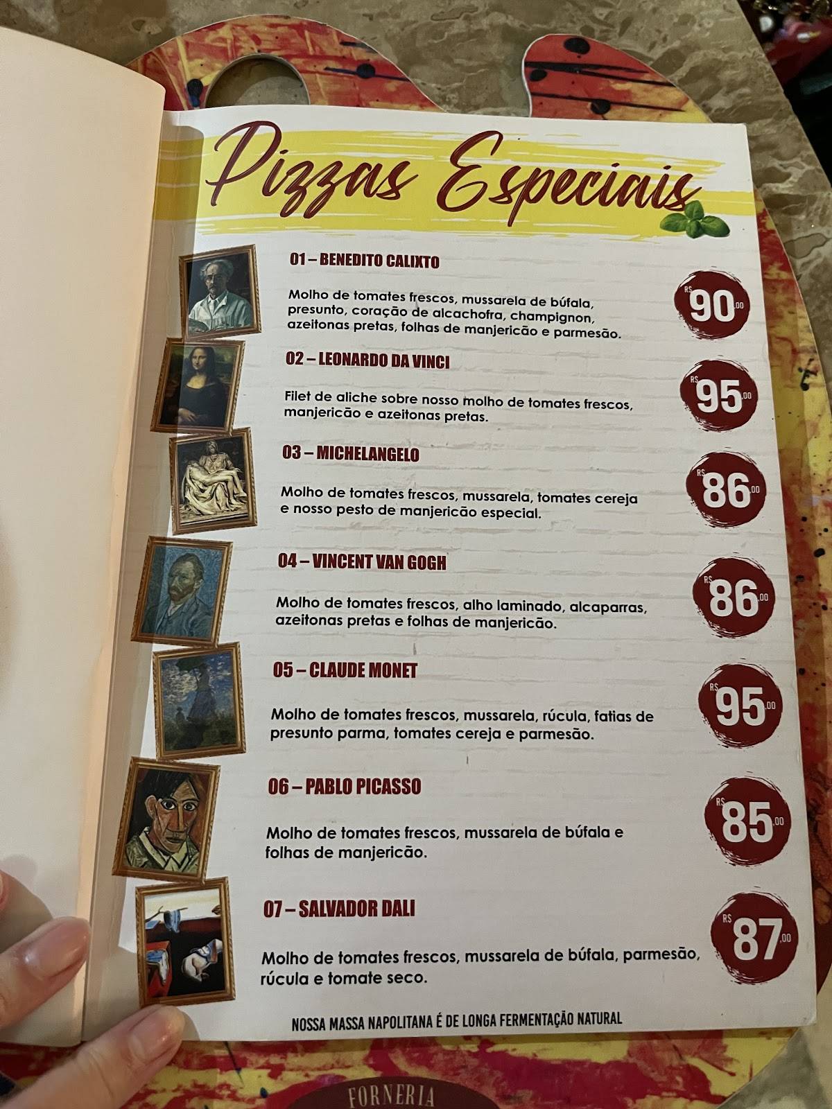 Forneria Calixto cardápio