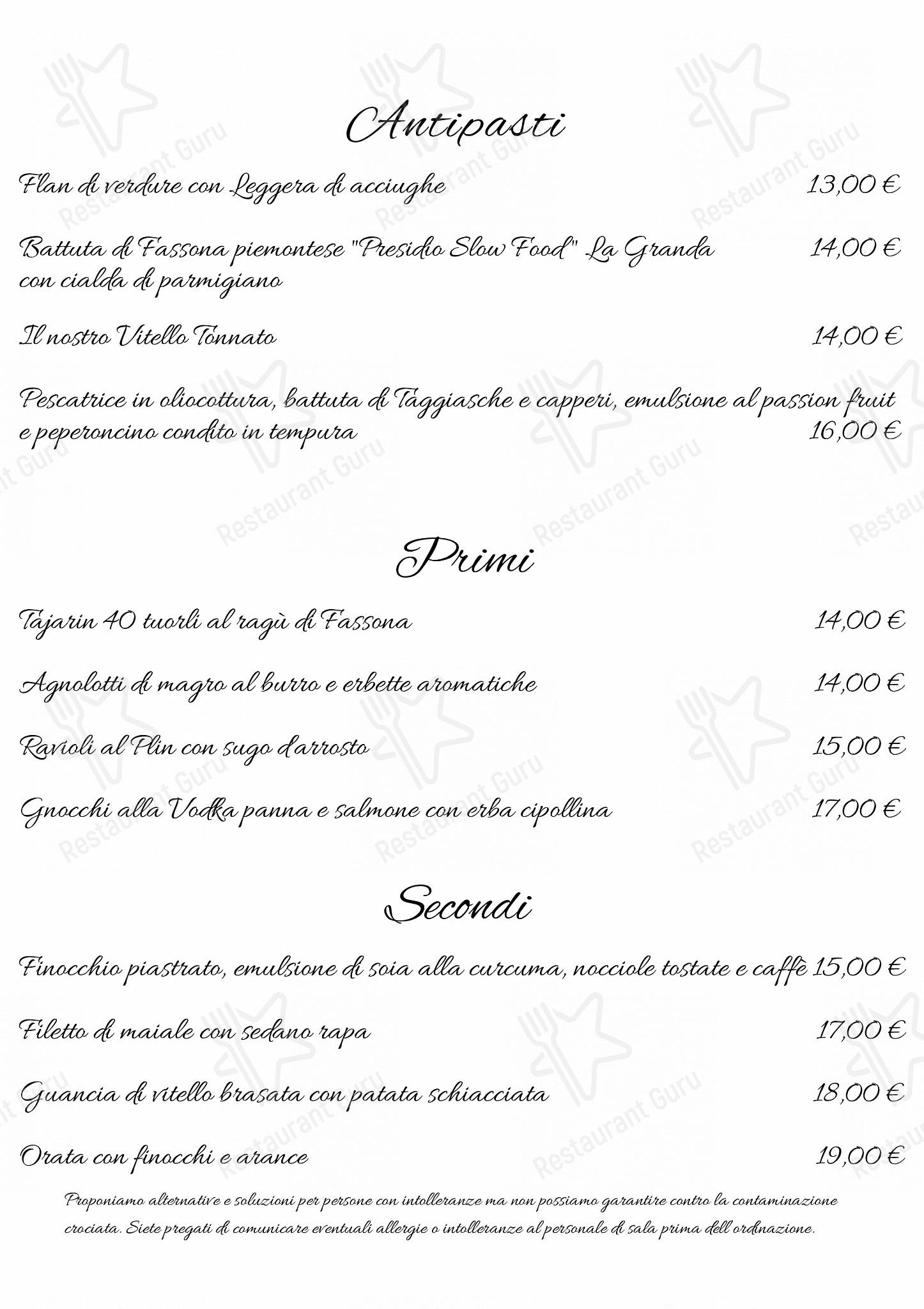 Menu di La Tenuta di Santo Stefano Agri Resort e Spa 