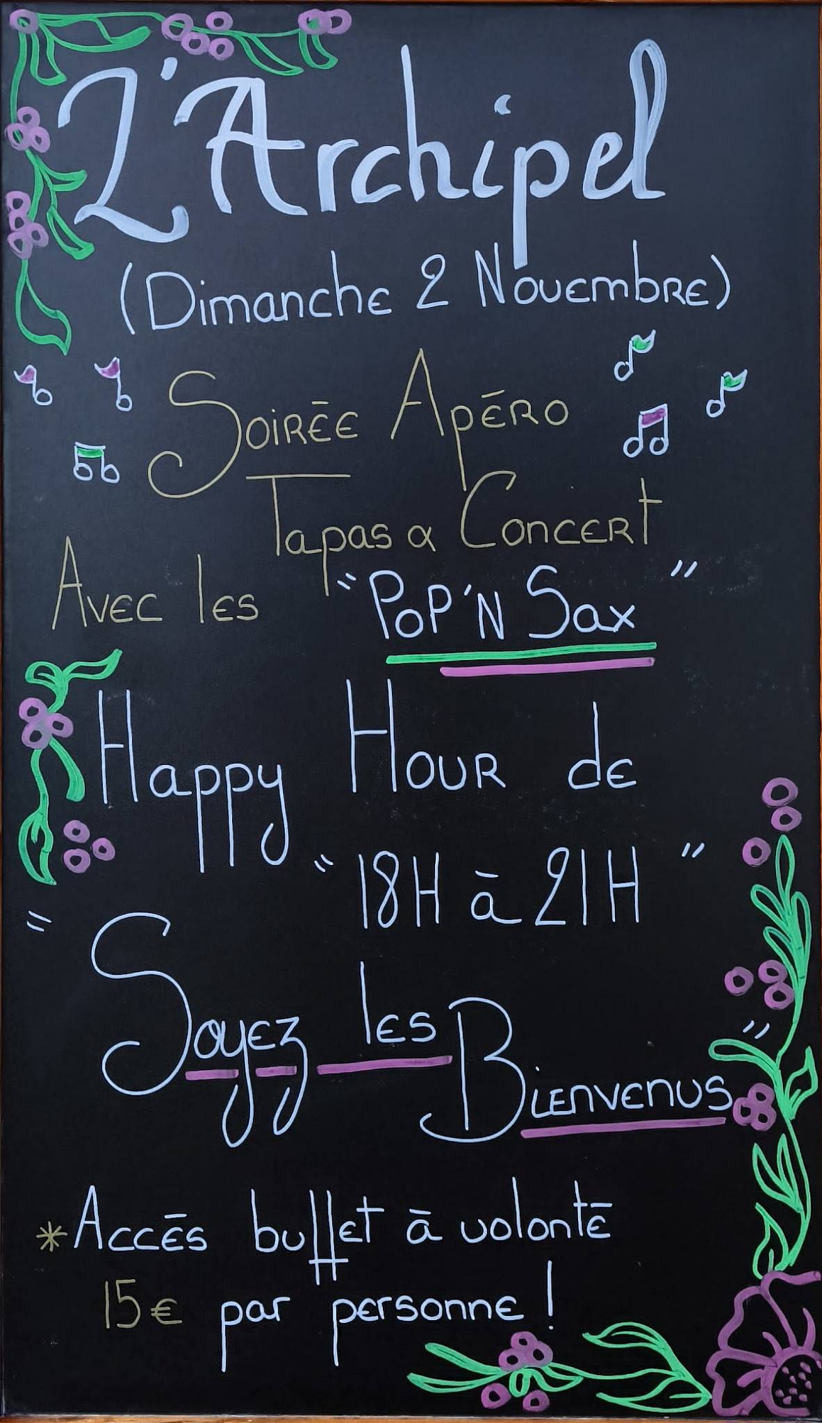 Menu de L'Archipel
