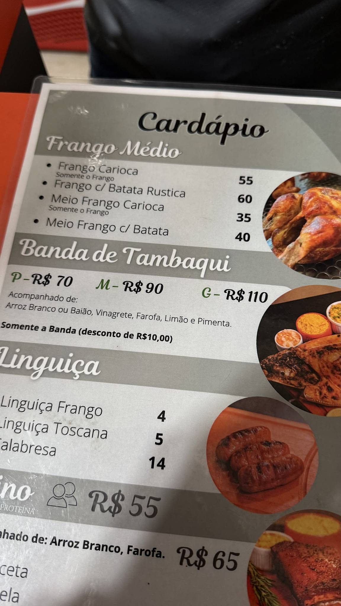 Frango Carioca Galeteria & Churrascaria cardápio