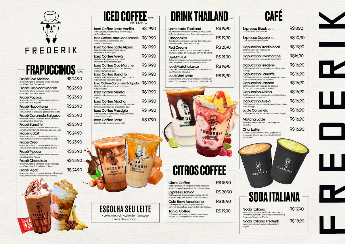 Frederik Iced coffee UNICAP cardápio