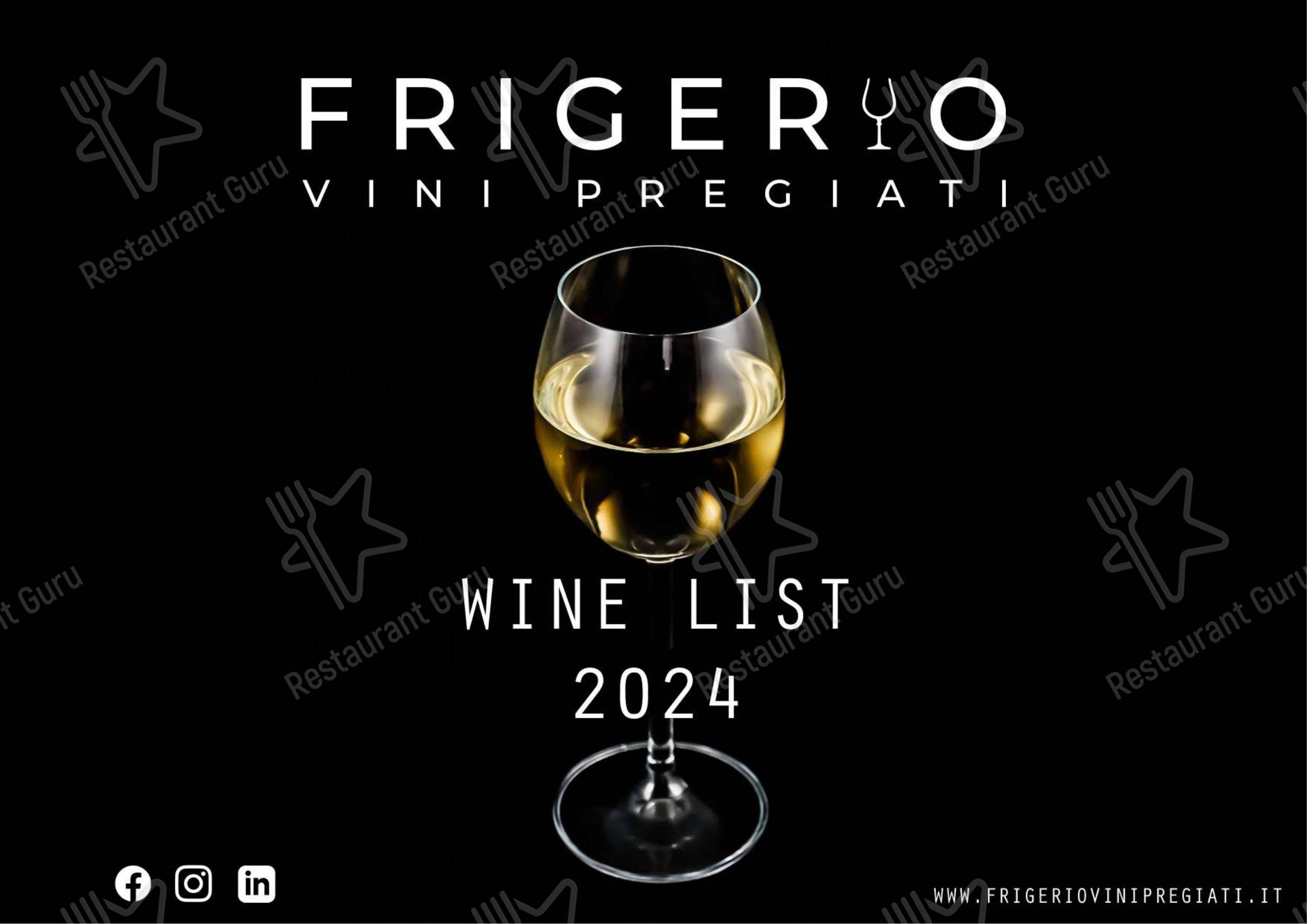 Menu bar per Ristorante Enoteca Frigerio in Lecco