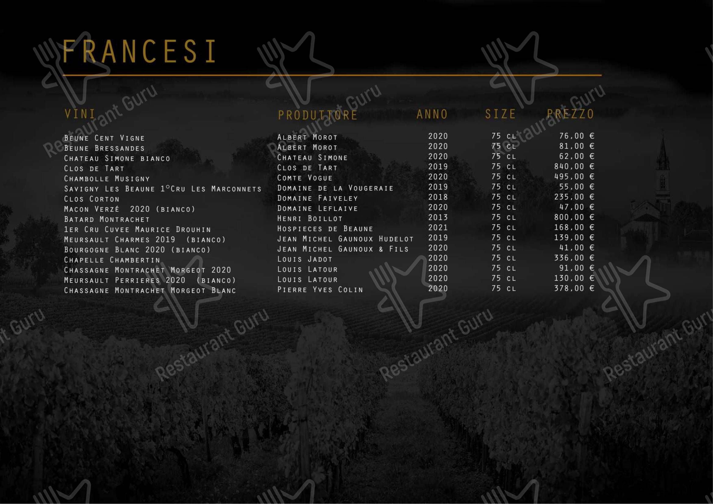 Ristorante Enoteca Frigerio in Lecco - Menu bar