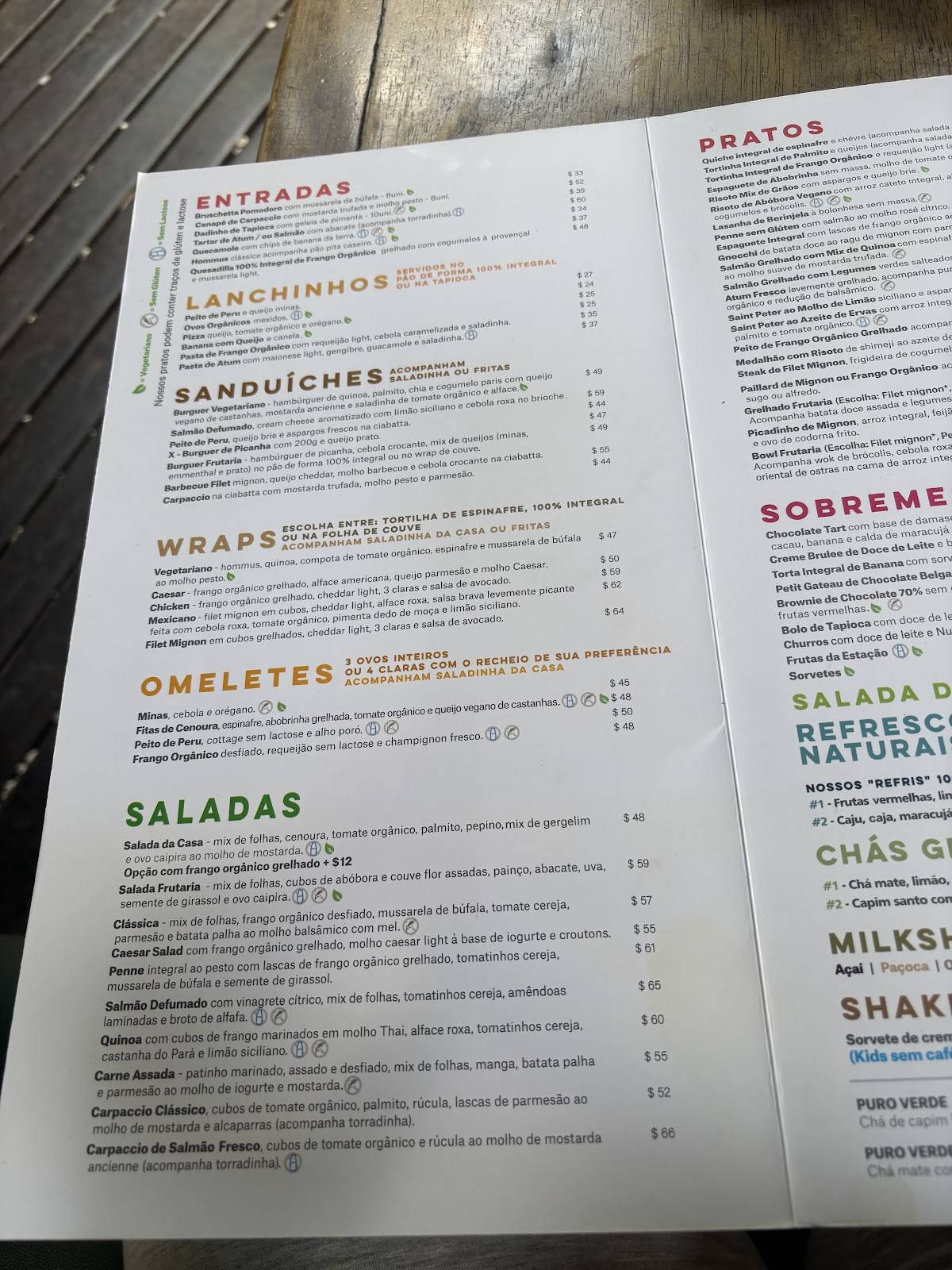 Frutaria São Paulo - Helio Pellegrino cardápio