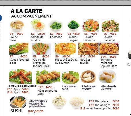 Menu de Fujiyama