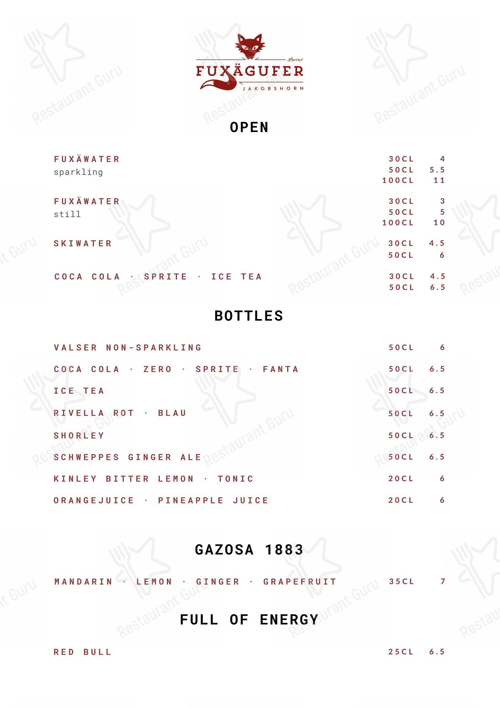 Fuxägufer in Davos - Menu bar