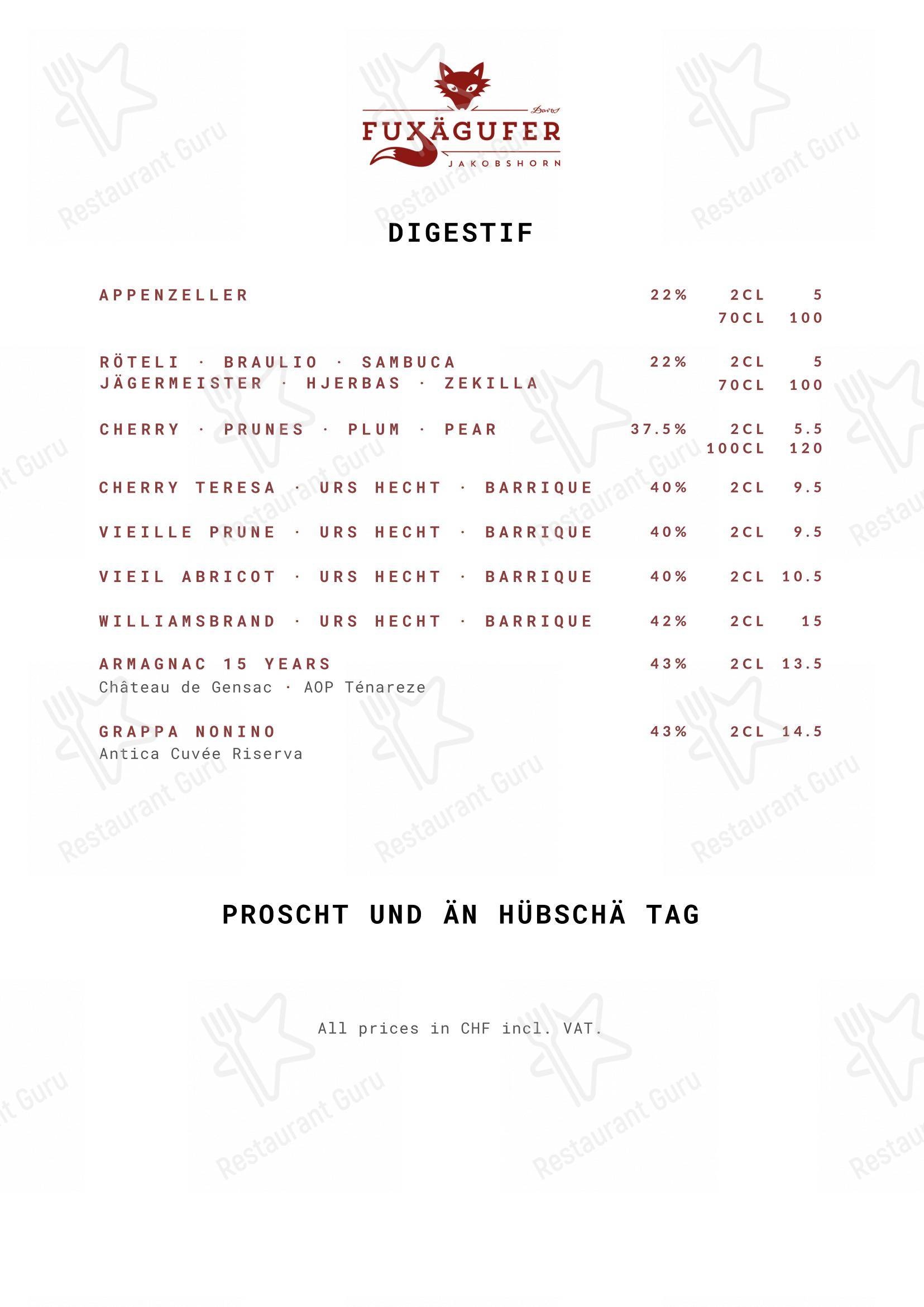 Fuxägufer in Davos - Menu bar