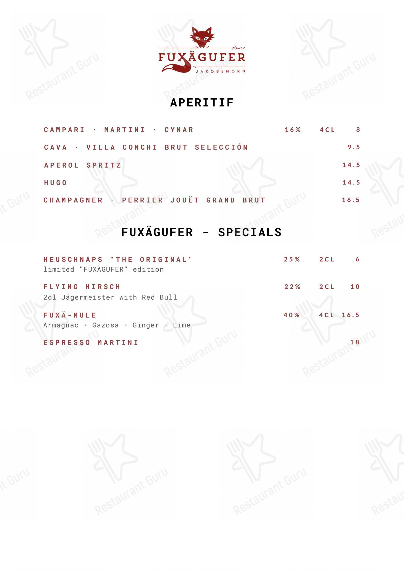 Fuxägufer in Davos - Menu bar