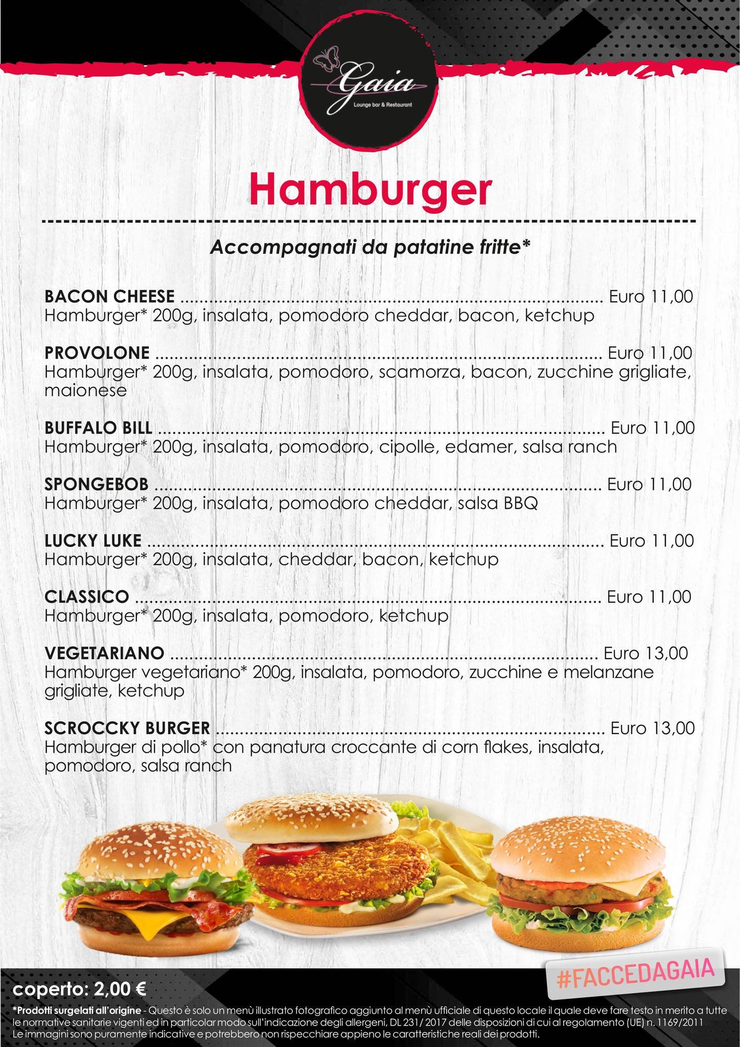 Menu di Gaia lounge bar & restaurant 