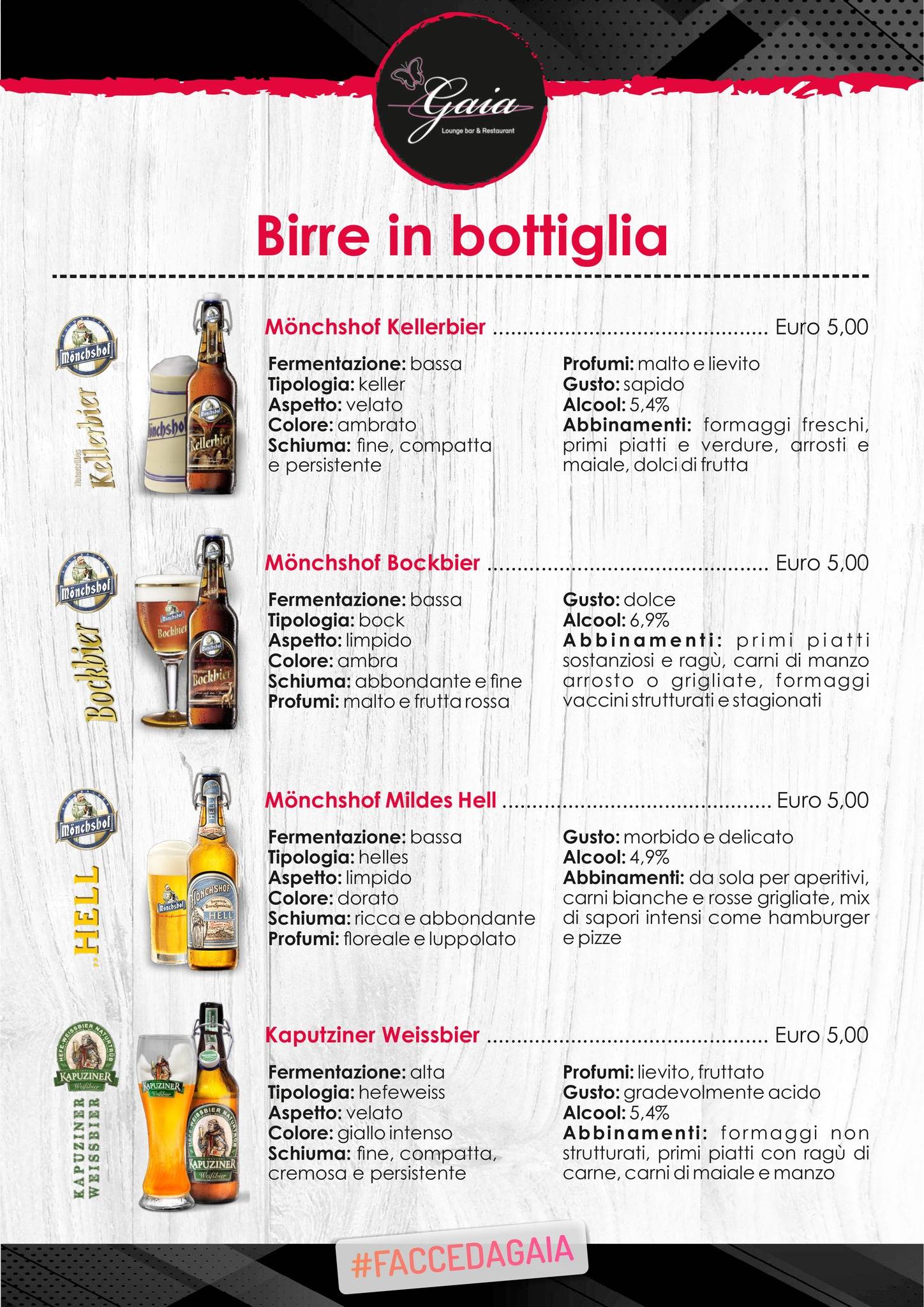 Menu di Gaia lounge bar & restaurant 