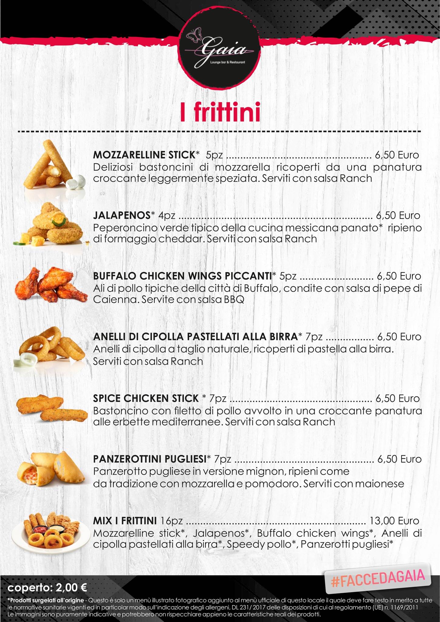 Menu di Gaia lounge bar & restaurant 