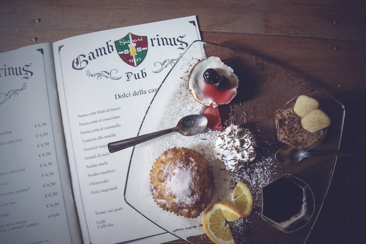 Menu di Pub Gambrinus dal 1993 a Sassari 