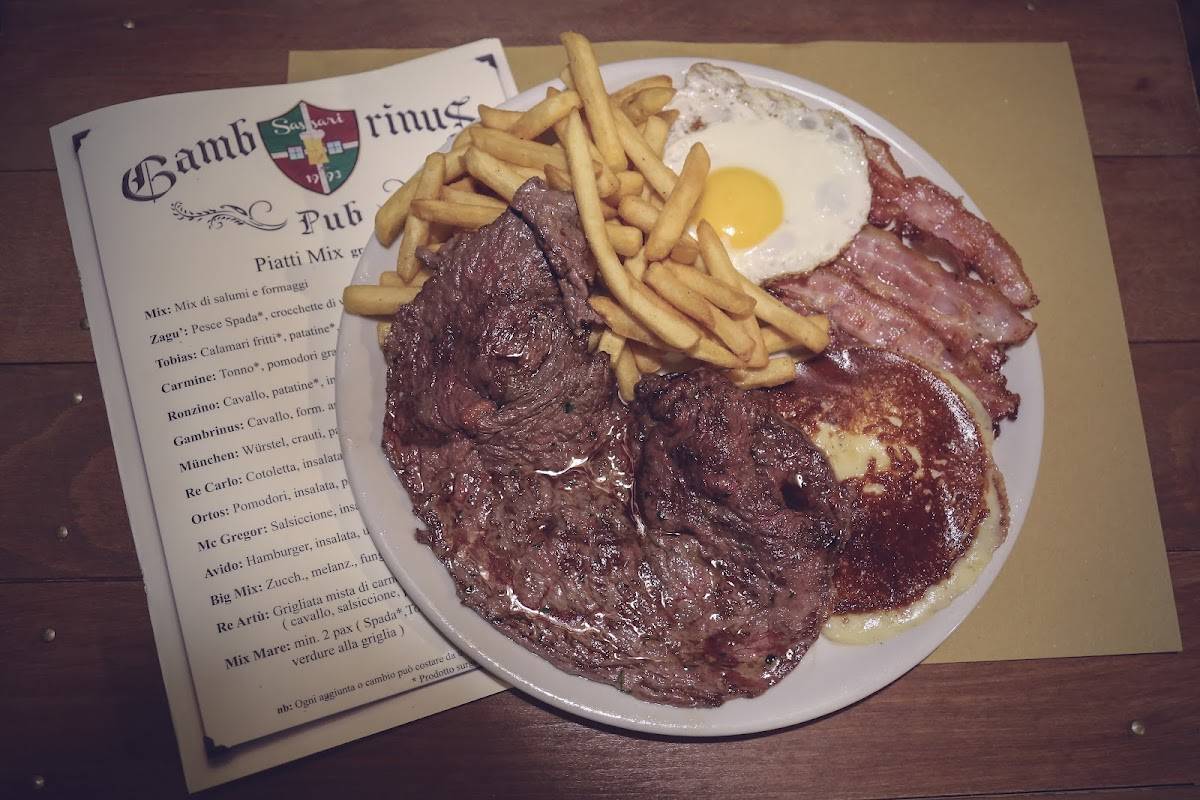 Menu di Pub Gambrinus dal 1993 a Sassari 