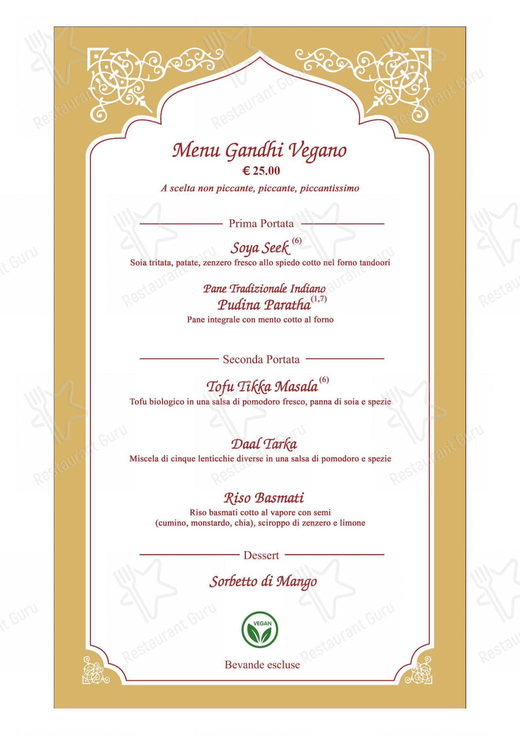 Lunch Menu per Gandhi Ristorante Indiano TORINO ristorante
