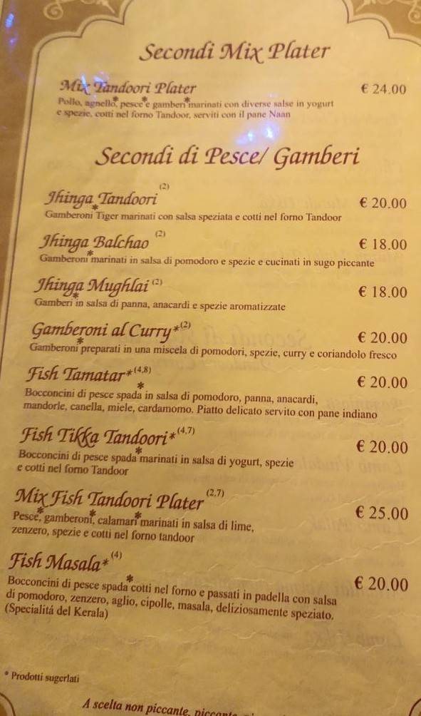 Menu di Gandhi Ristorante Indiano TORINO 