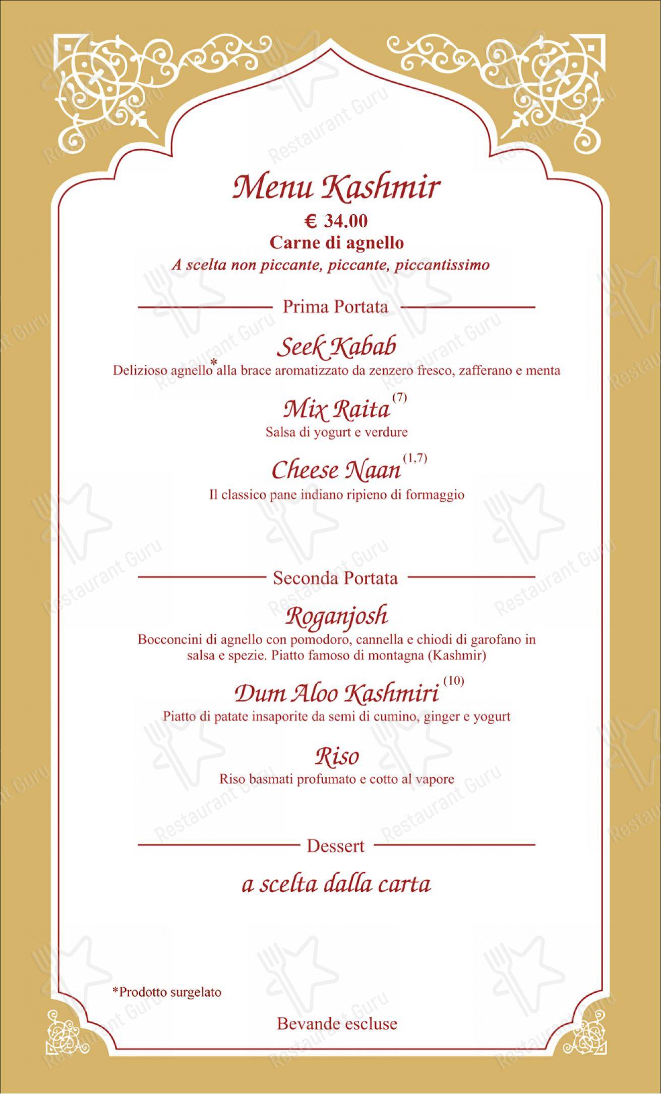 Menu per Gandhi Ristorante Indiano TORINO ristorante