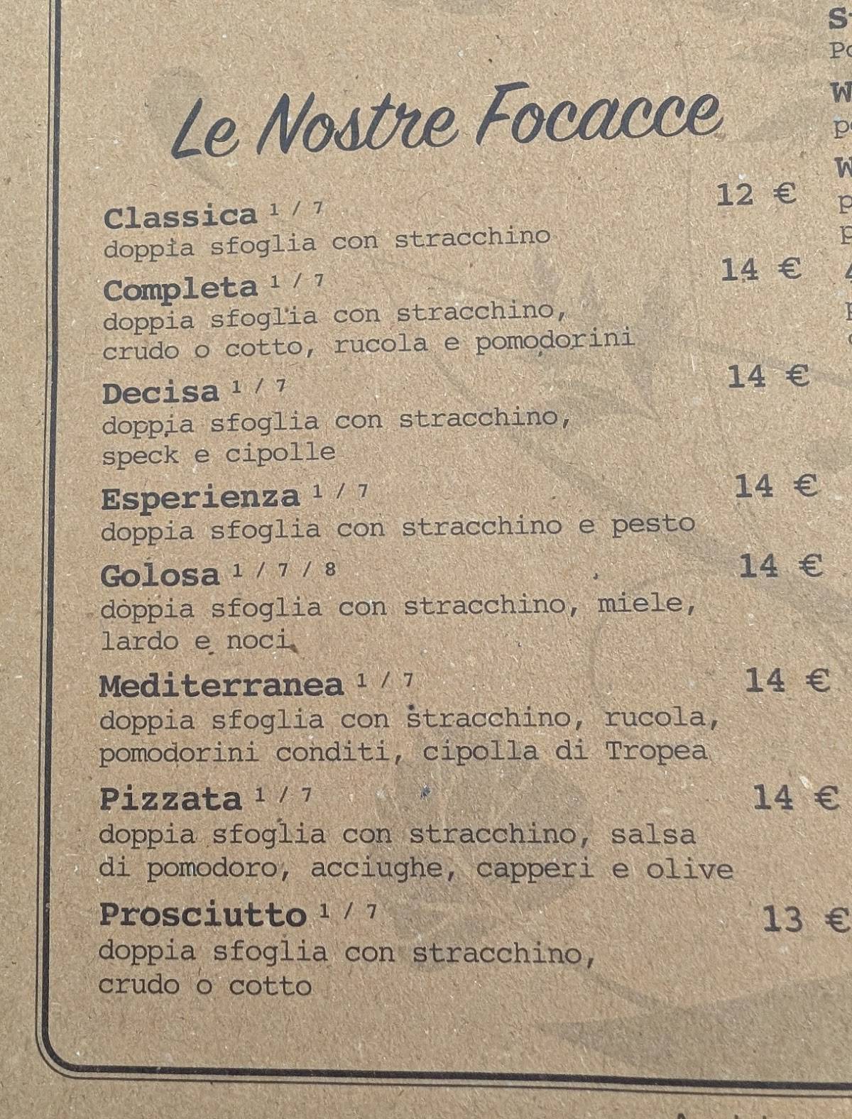 Menu di Ristorante Garden 