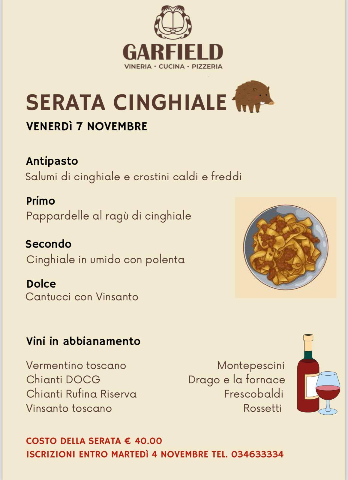 Menu di Garfield Ristorante Pizzeria Vineria 