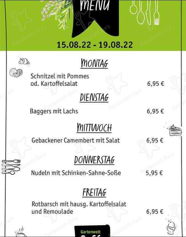 Speisekarte von Gartenwelt Dauchenbeck Stein cafe, Stein