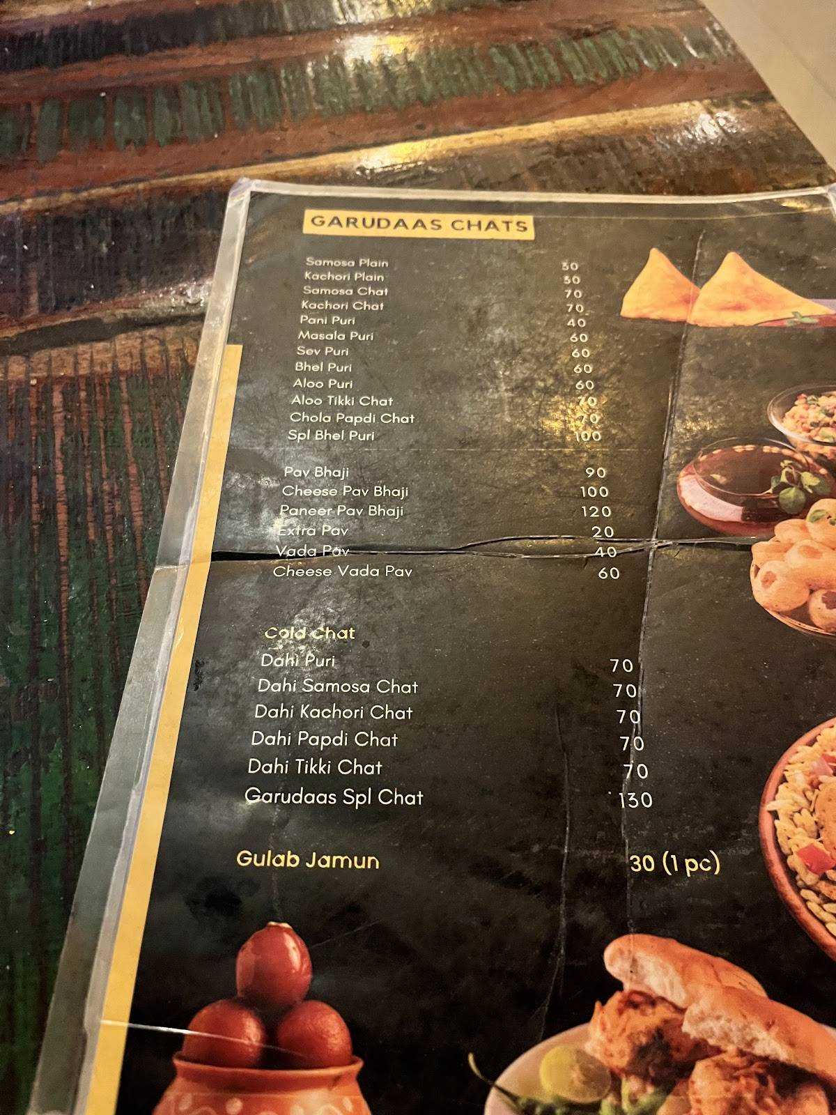 Garudaas Restaurant menu