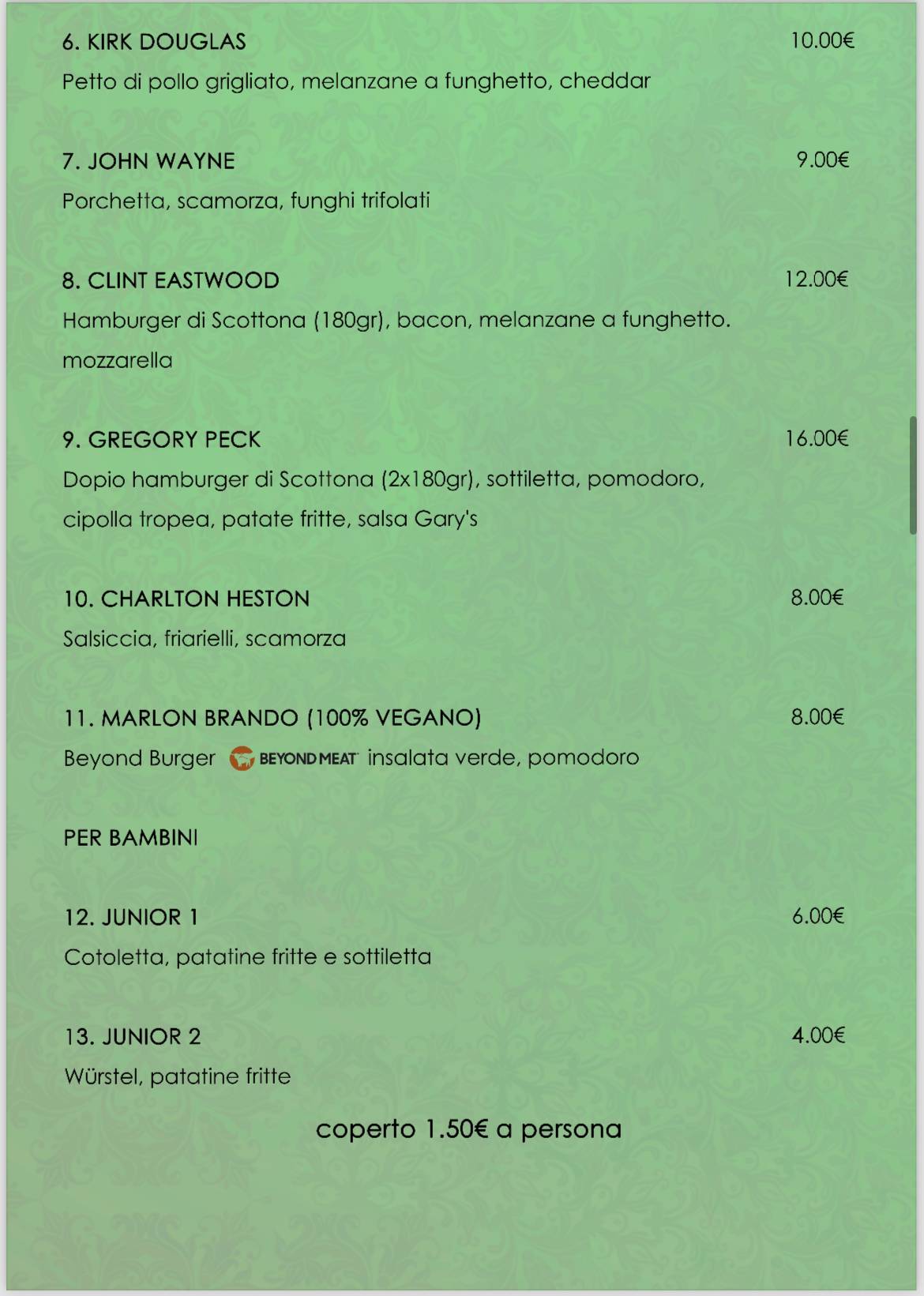 Menu di Gary’s Pub Braceria 