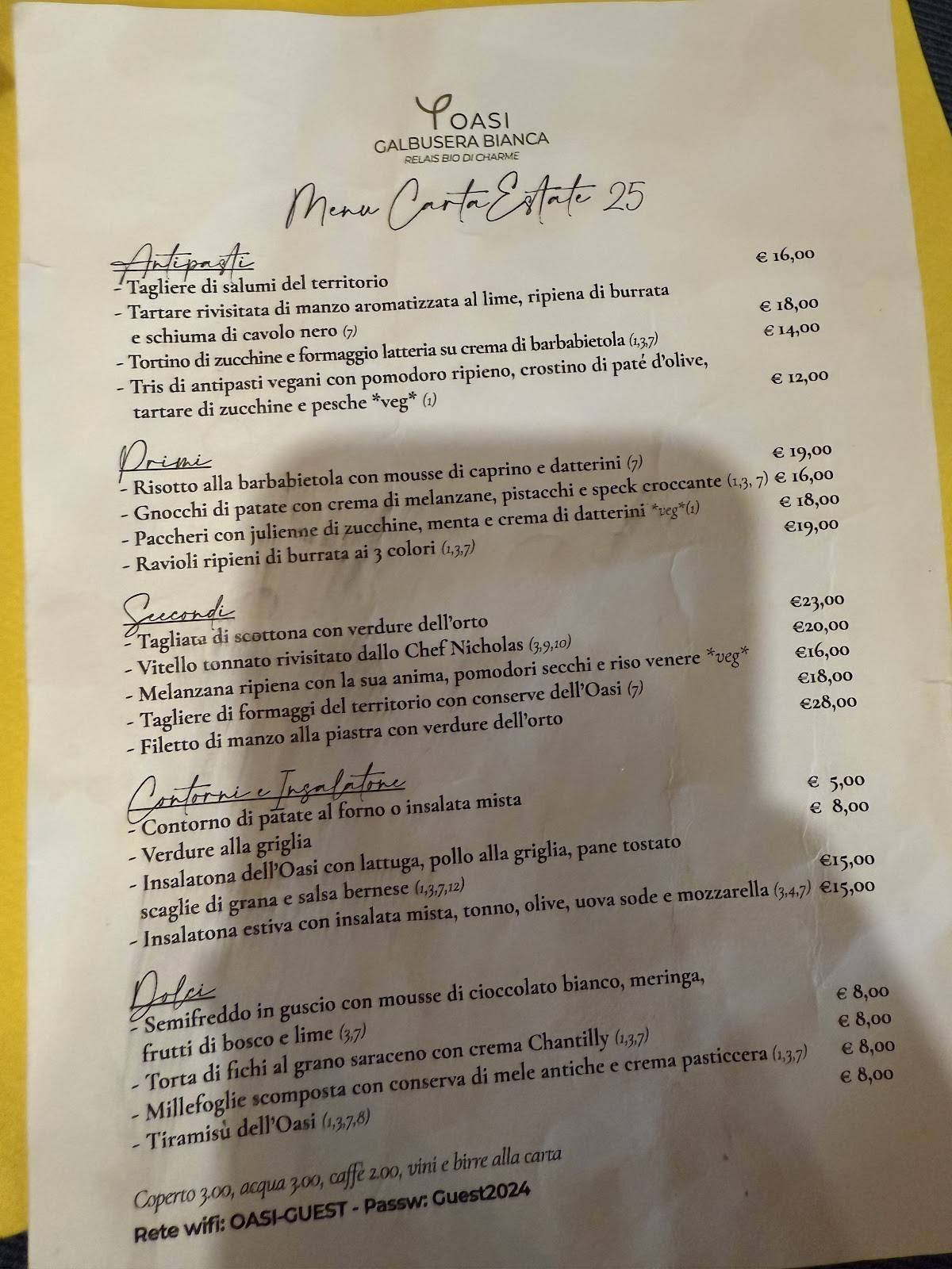 Menu di Gelateria Pasticceria Pinocchio 