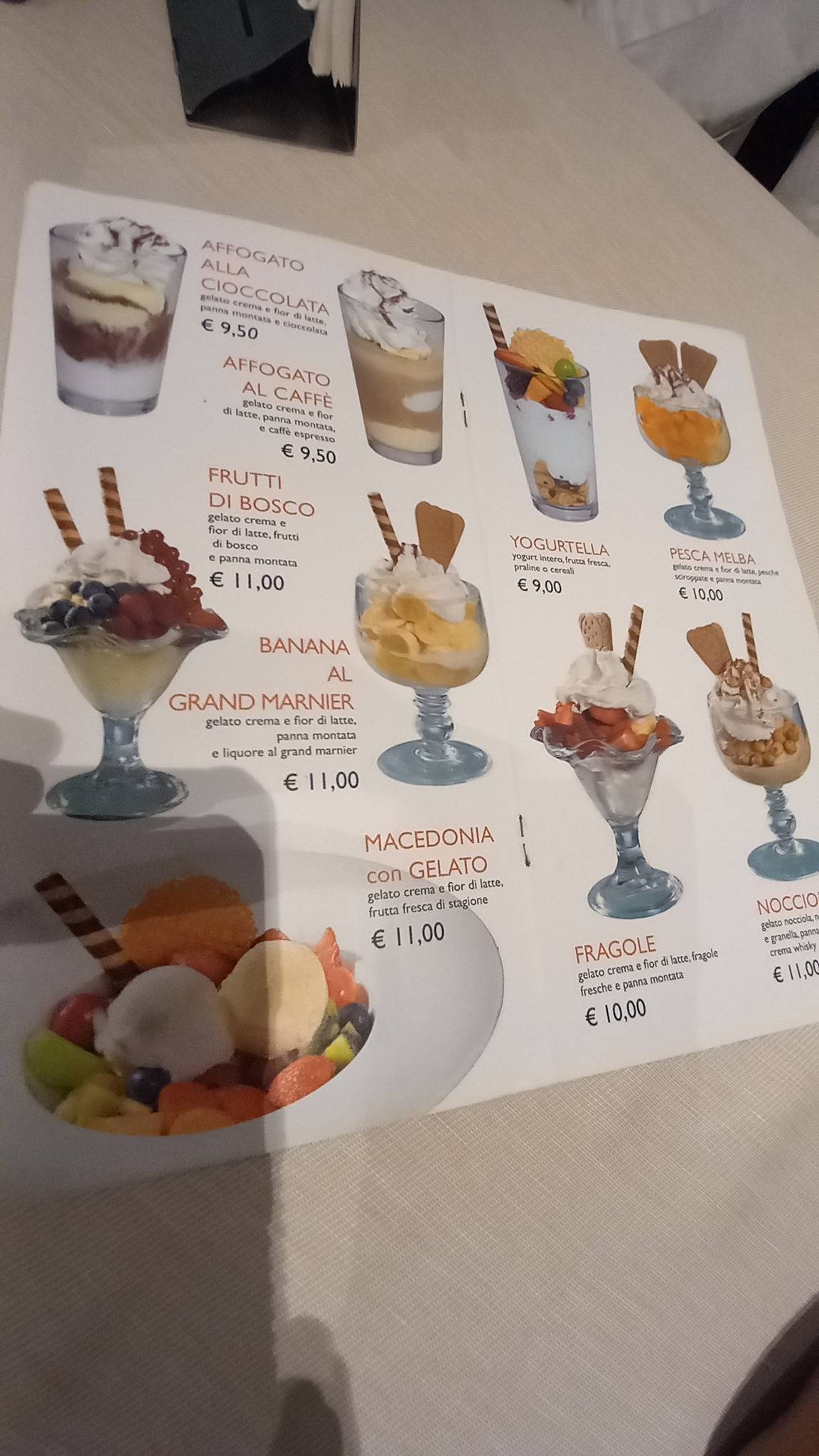 Menu di Gelateria Spini 