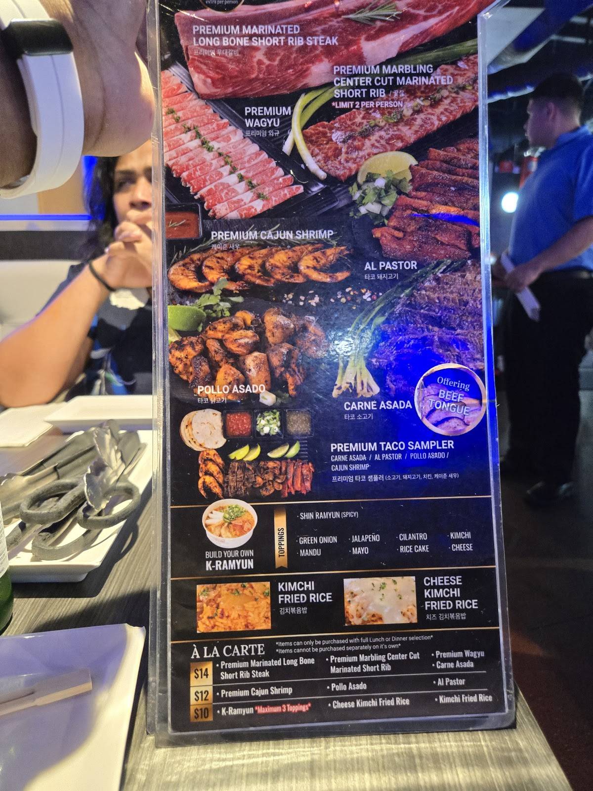 Menu at Gen Korean BBQ House, Frisco
