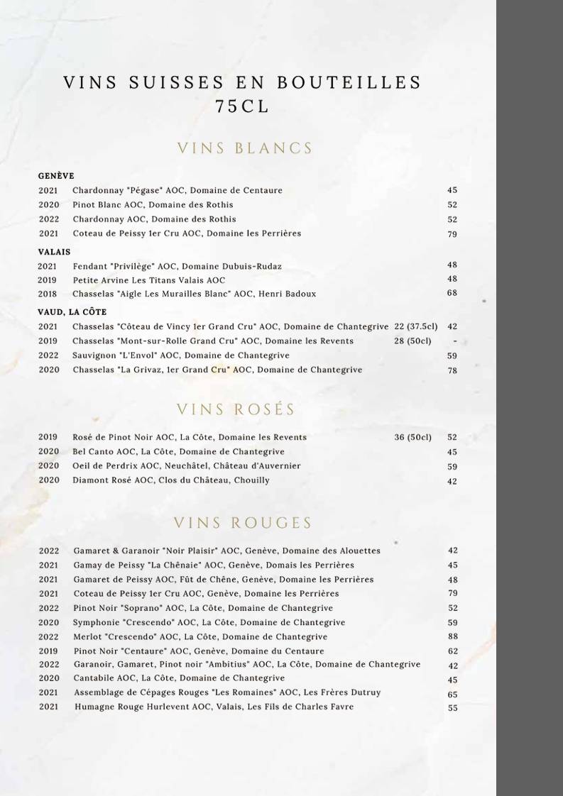 Menu di Mont Blanc 7 - Restaurant Chinois 