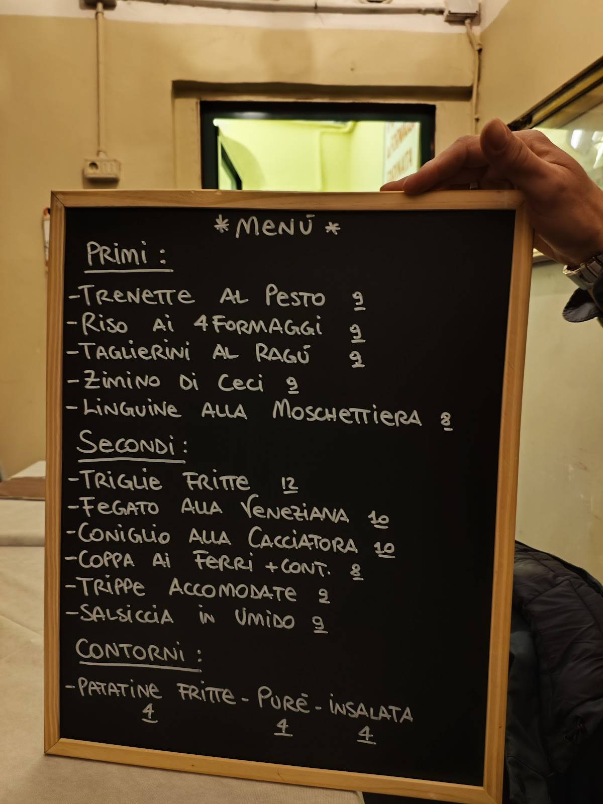 Menu di Trattoria dei Cacciatori 
