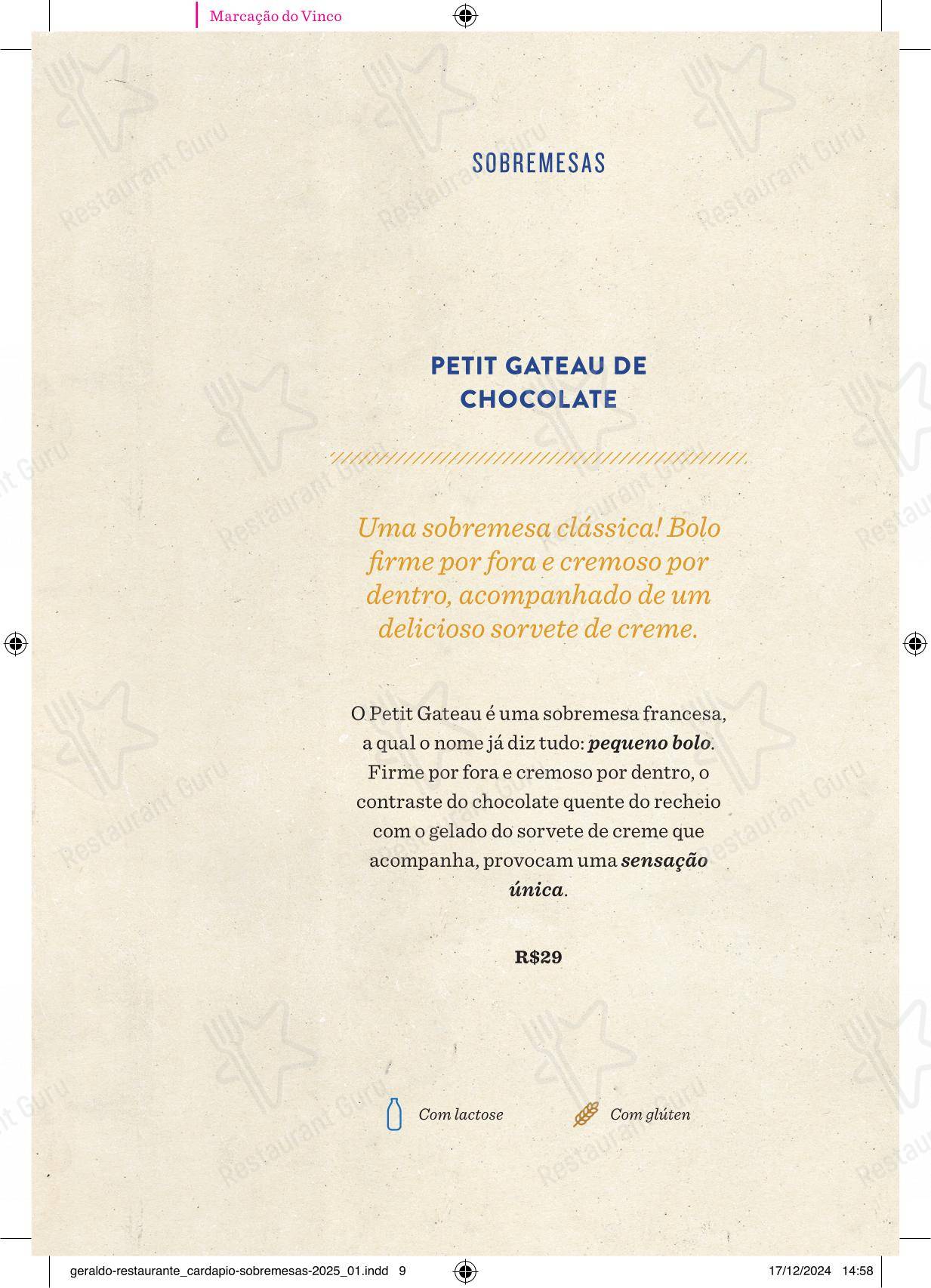Geraldo Restaurante em Laguna - Menu