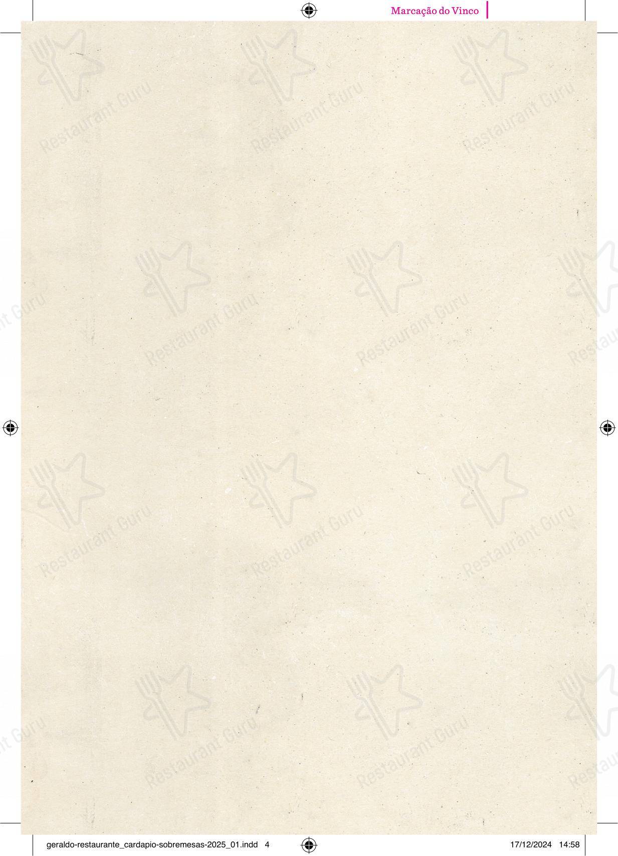Menu para Geraldo Restaurante em Laguna