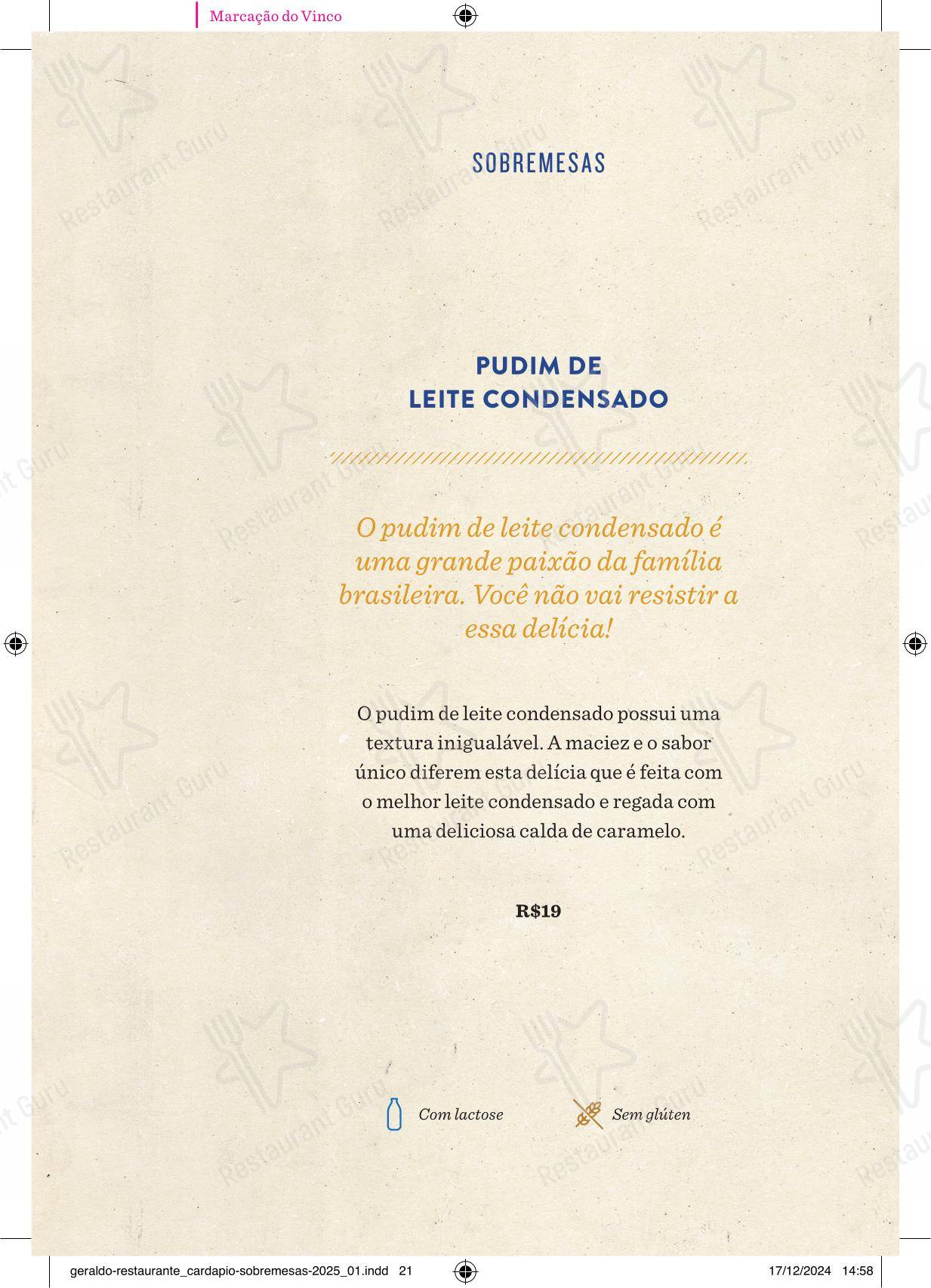 Geraldo Restaurante - Menu