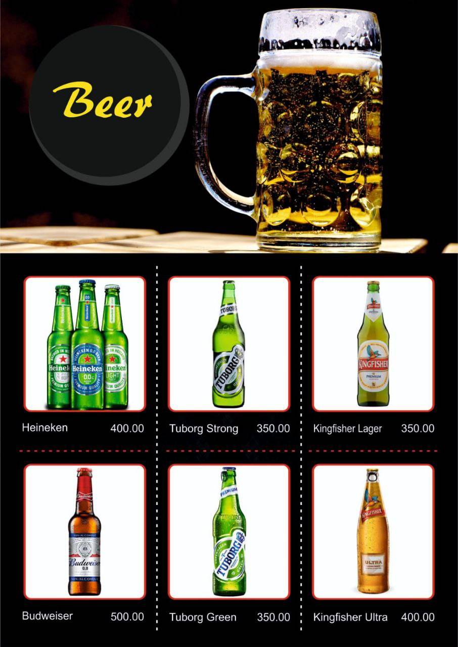 Ghalib Bar menu
