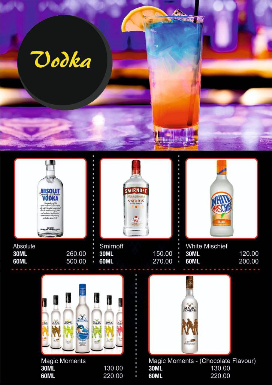 Ghalib Bar menu