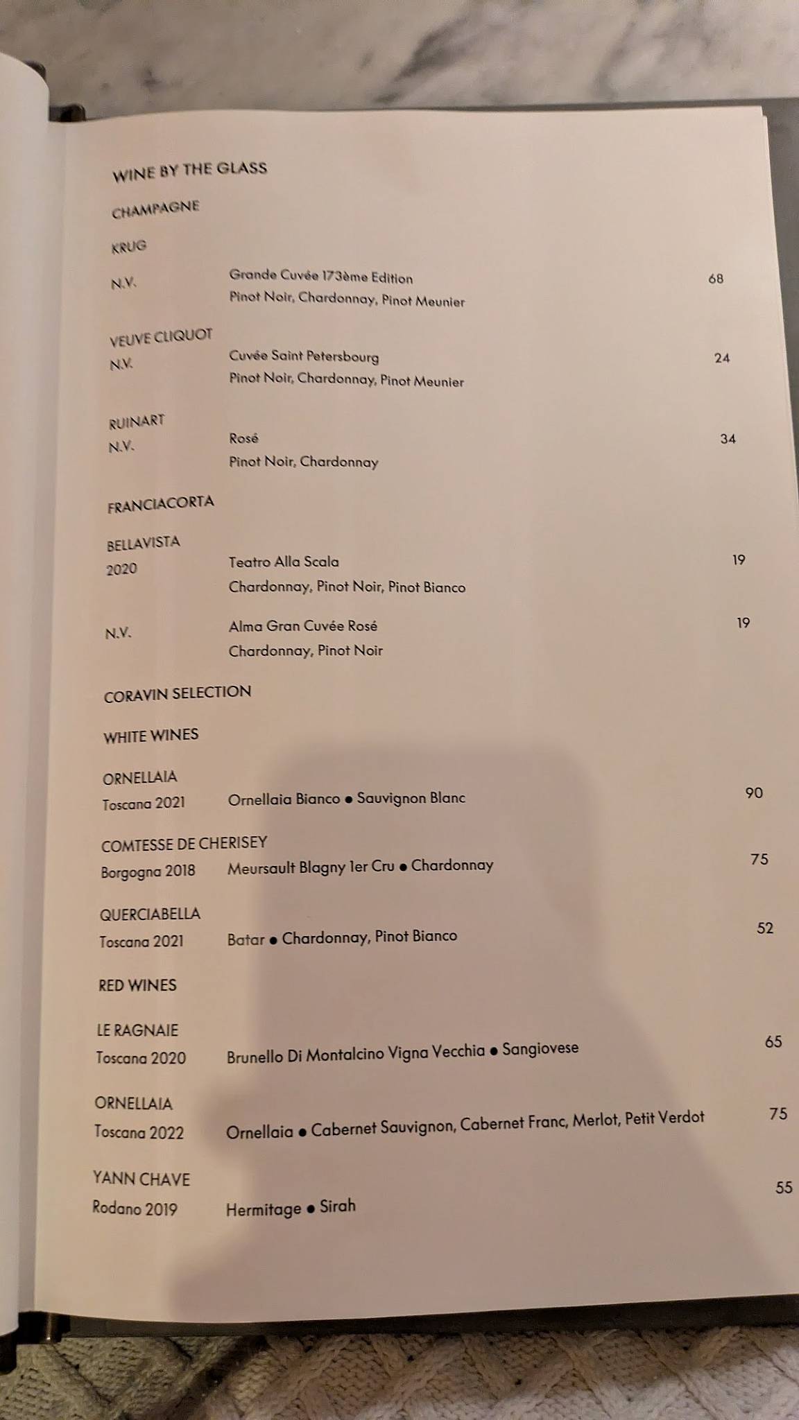 Menu de Giano Restaurant