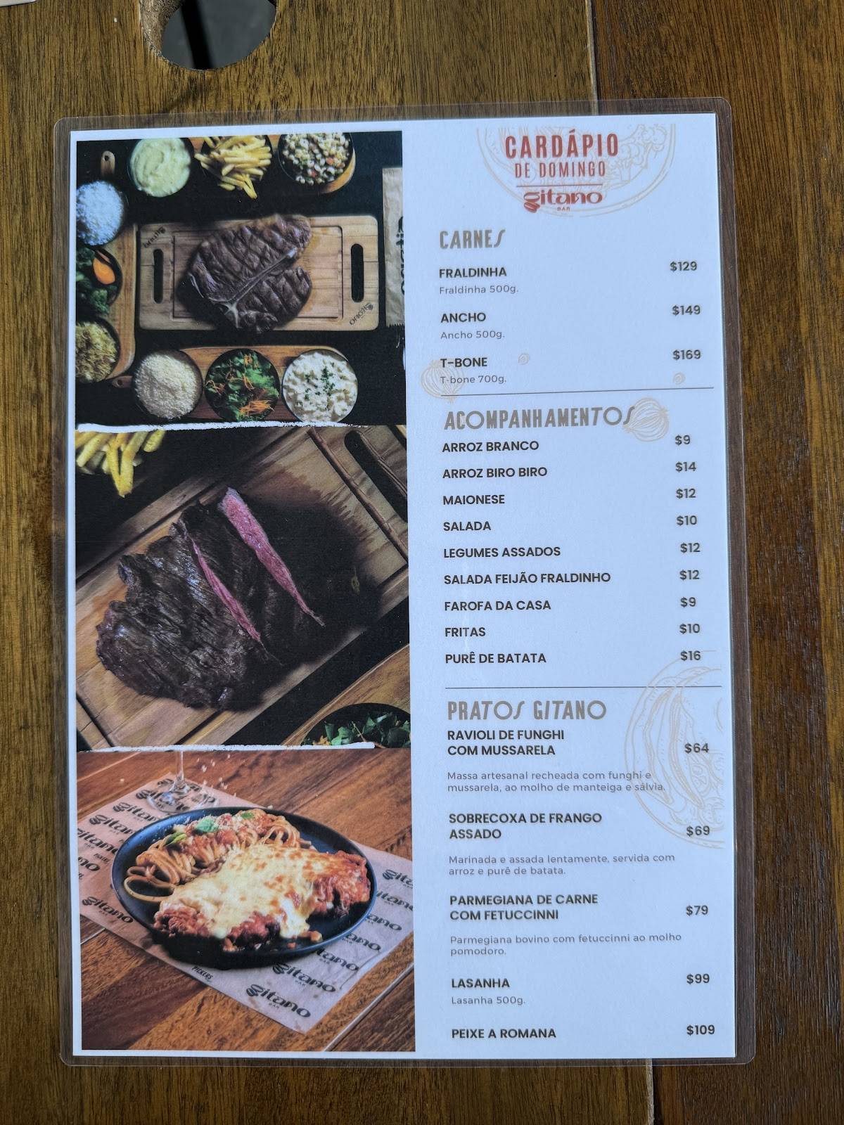 Gitano Bar cardápio