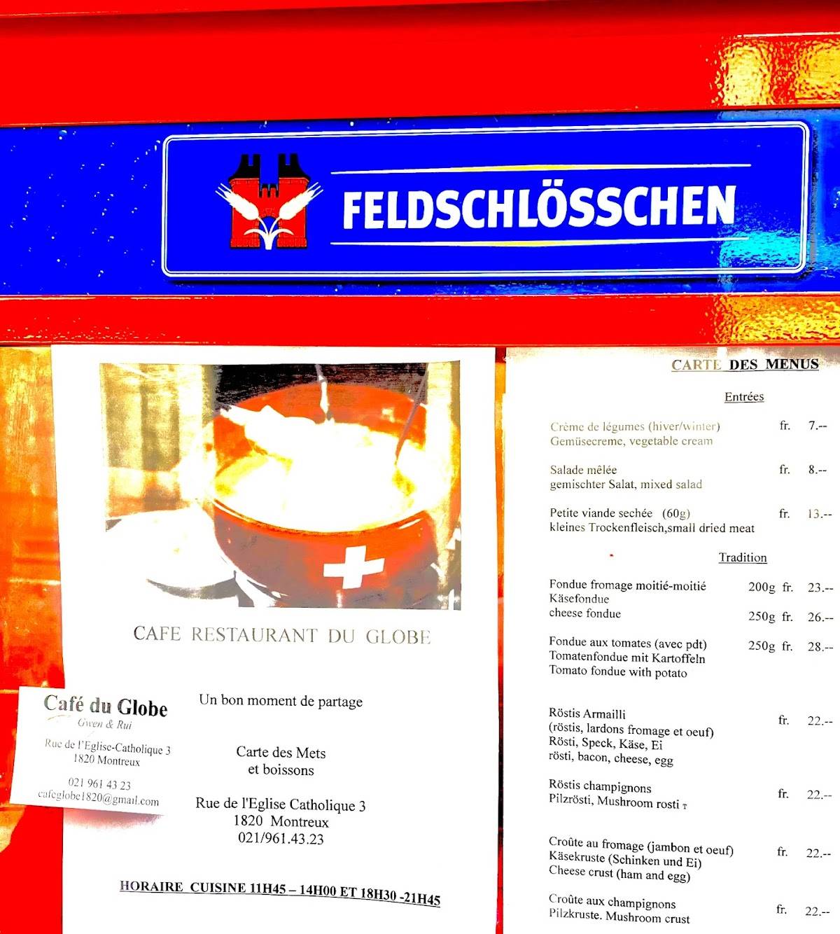 Menu di Café du Globe 