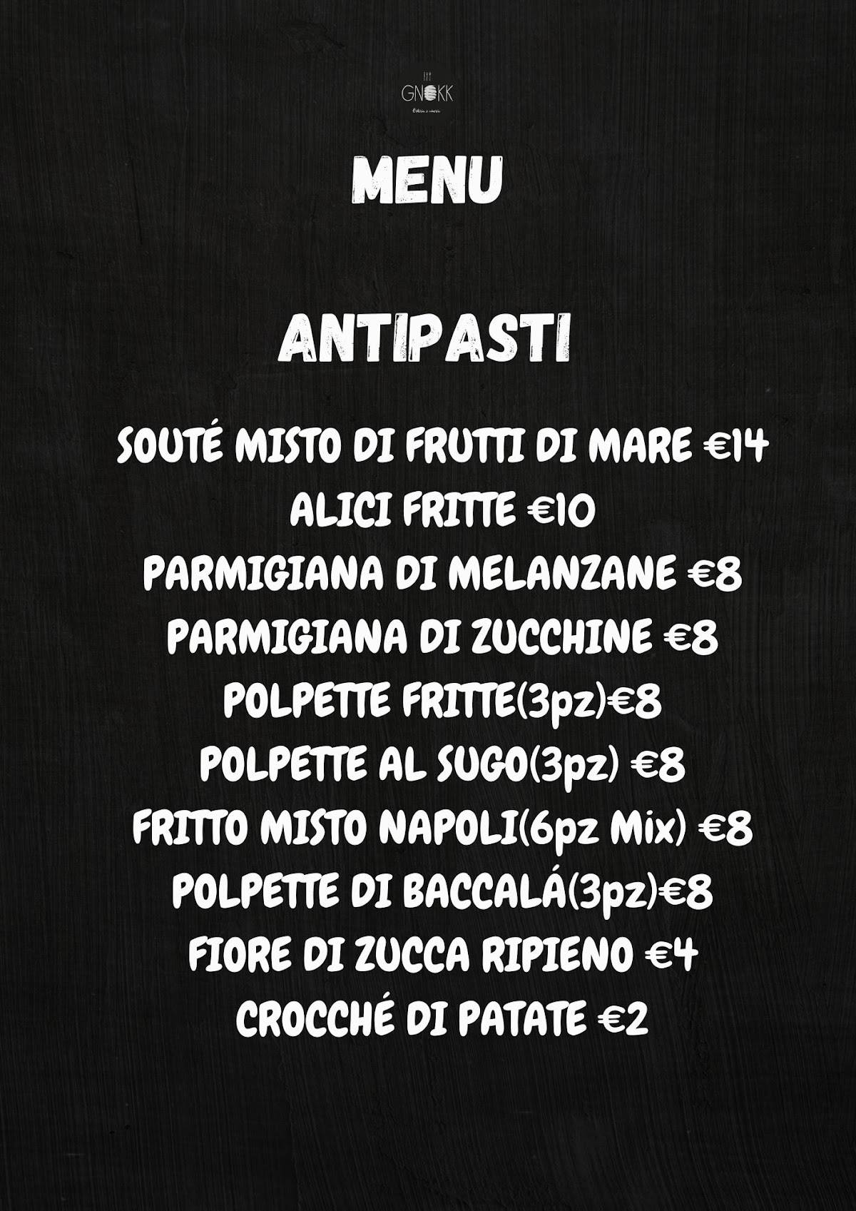 Menu di Gnokk- Trattoria, Ristorante 