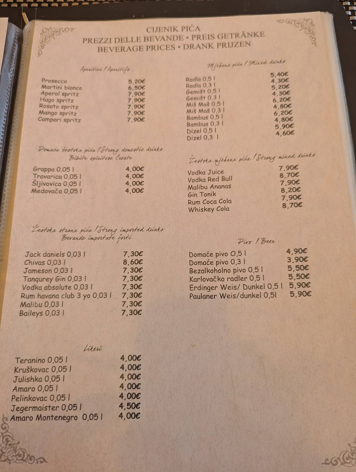Menu di Goga 